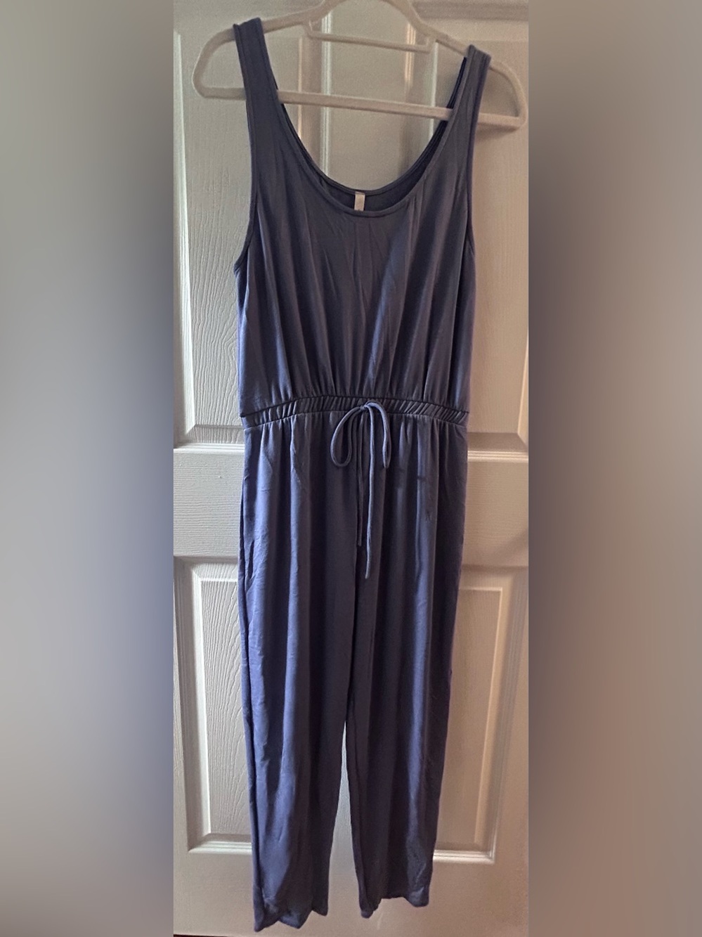 Chocolate Navy One-Piece Sleeveless Jumpsuit with Drawstring